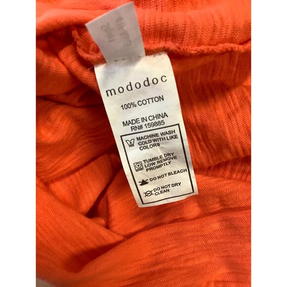 Mododoc Women's Large Orange Clay 3/4 Sleeve Favorite Tee Shirt Crew Neck O8-14 - Picture 8 of 9